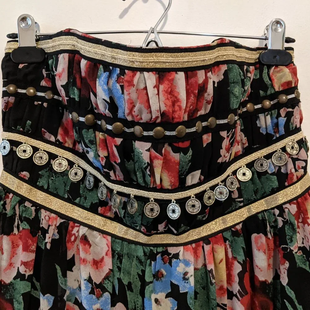 Boho Coin Detail Floral Maxi Dress - Picture 2 of 6